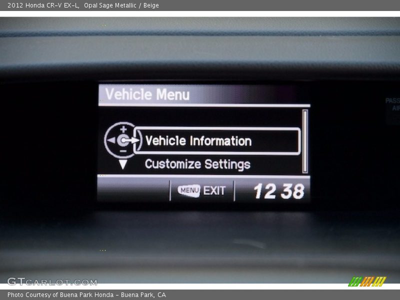 Opal Sage Metallic / Beige 2012 Honda CR-V EX-L