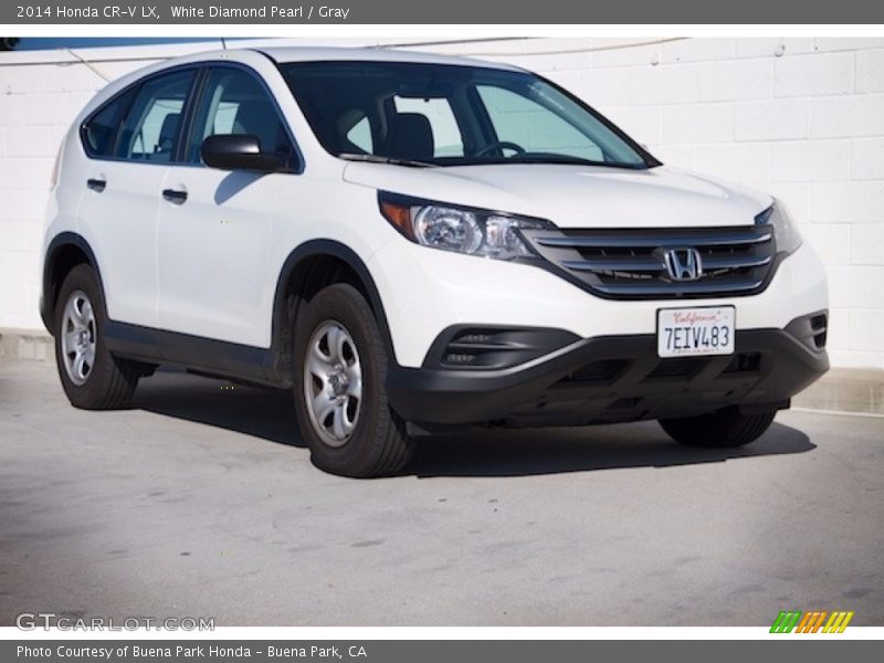 White Diamond Pearl / Gray 2014 Honda CR-V LX