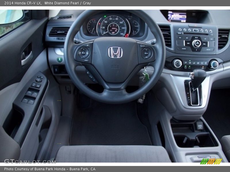 White Diamond Pearl / Gray 2014 Honda CR-V LX