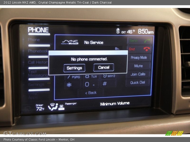 Crystal Champagne Metallic Tri-Coat / Dark Charcoal 2012 Lincoln MKZ AWD