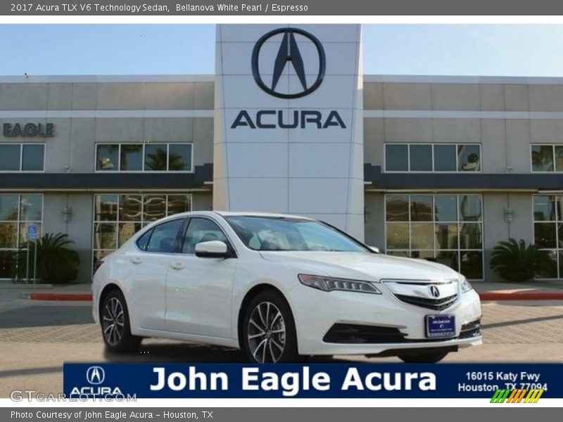 Bellanova White Pearl / Espresso 2017 Acura TLX V6 Technology Sedan