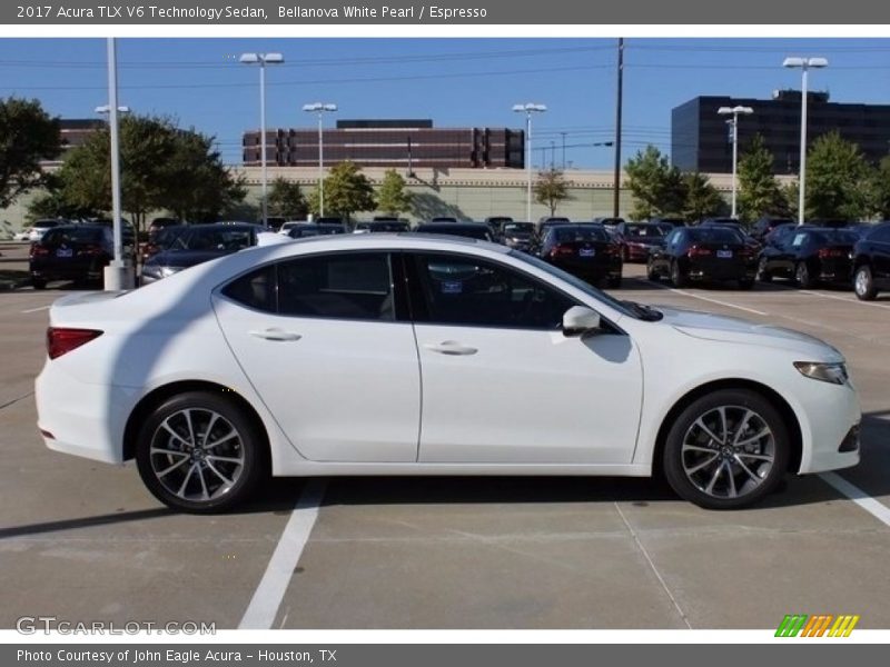 Bellanova White Pearl / Espresso 2017 Acura TLX V6 Technology Sedan