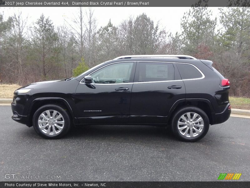 Diamond Black Crystal Pearl / Brown/Pearl 2017 Jeep Cherokee Overland 4x4