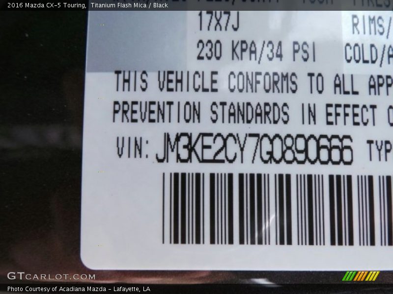 Titanium Flash Mica / Black 2016 Mazda CX-5 Touring