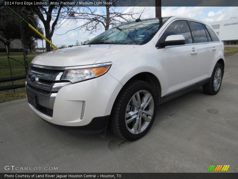 White Platinum / Medium Light Stone 2014 Ford Edge Limited