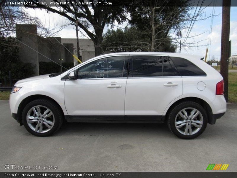 White Platinum / Medium Light Stone 2014 Ford Edge Limited