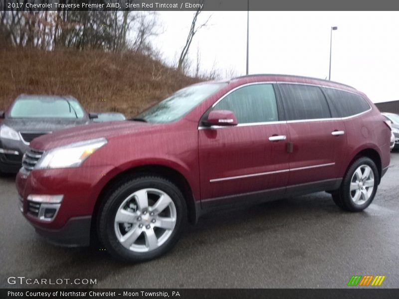 Siren Red Tintcoat / Ebony 2017 Chevrolet Traverse Premier AWD