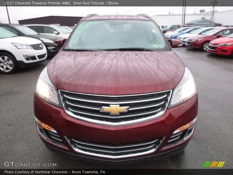 Siren Red Tintcoat / Ebony 2017 Chevrolet Traverse Premier AWD
