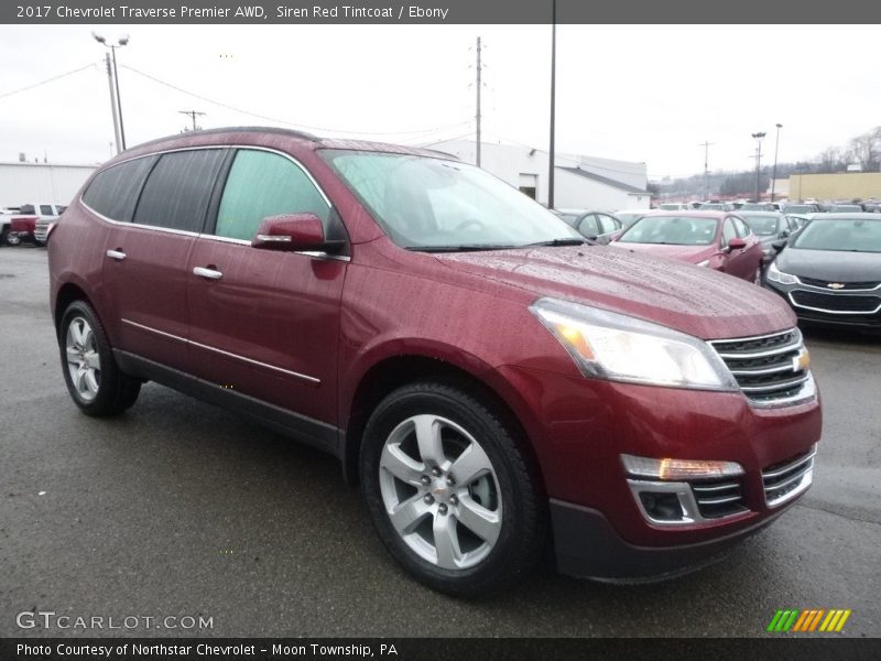 Siren Red Tintcoat / Ebony 2017 Chevrolet Traverse Premier AWD