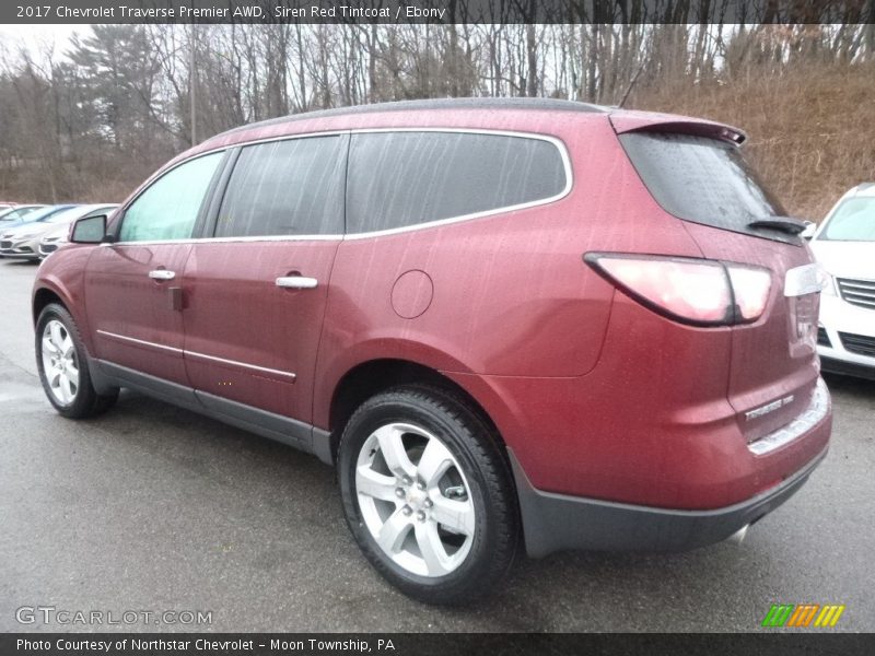 Siren Red Tintcoat / Ebony 2017 Chevrolet Traverse Premier AWD