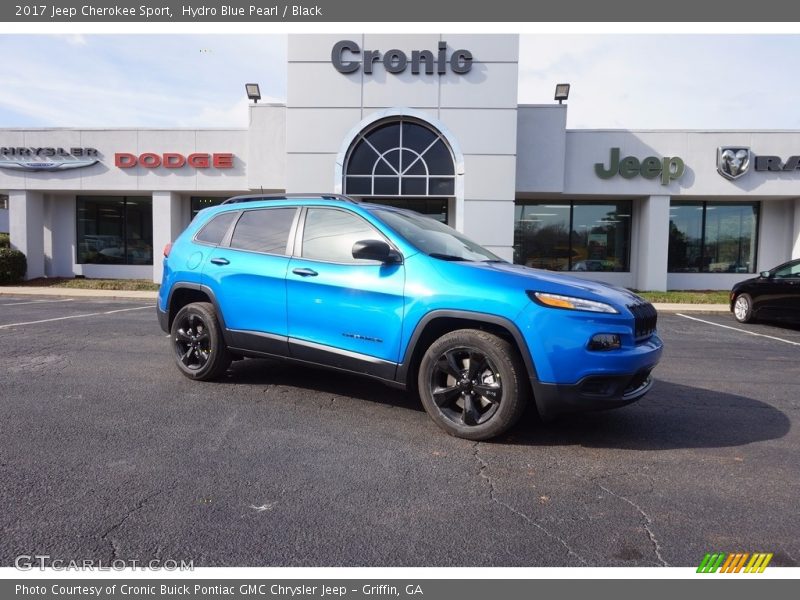 Hydro Blue Pearl / Black 2017 Jeep Cherokee Sport