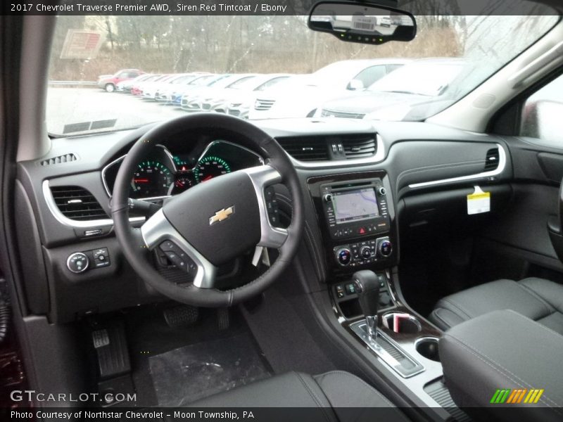Siren Red Tintcoat / Ebony 2017 Chevrolet Traverse Premier AWD