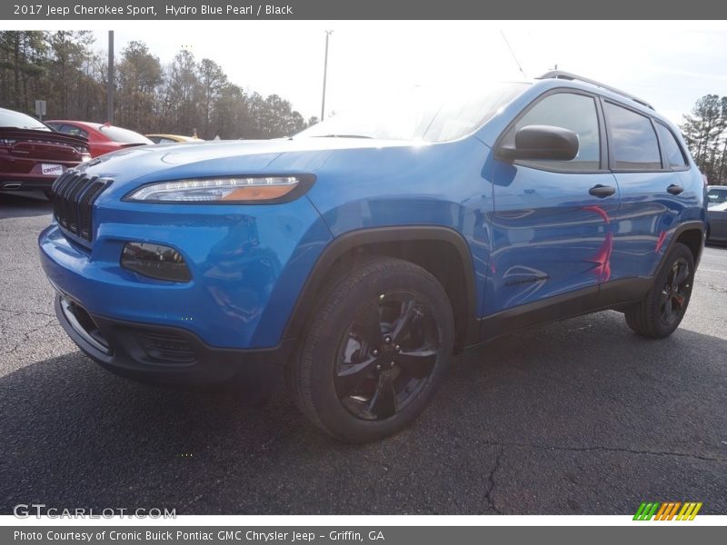 Hydro Blue Pearl / Black 2017 Jeep Cherokee Sport