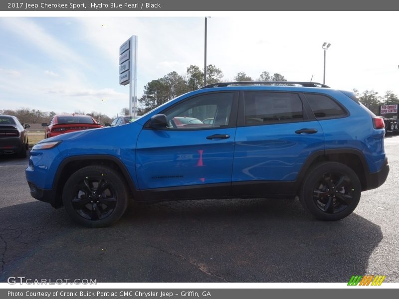 Hydro Blue Pearl / Black 2017 Jeep Cherokee Sport