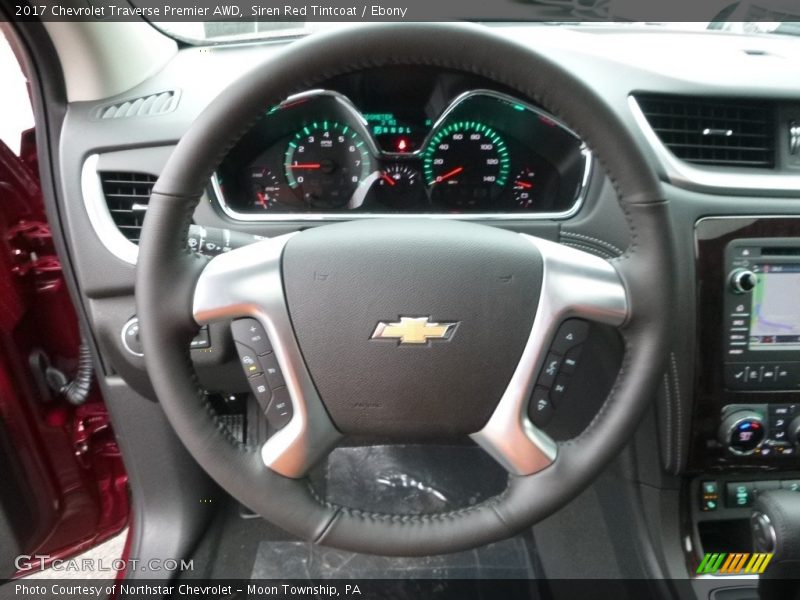 Siren Red Tintcoat / Ebony 2017 Chevrolet Traverse Premier AWD