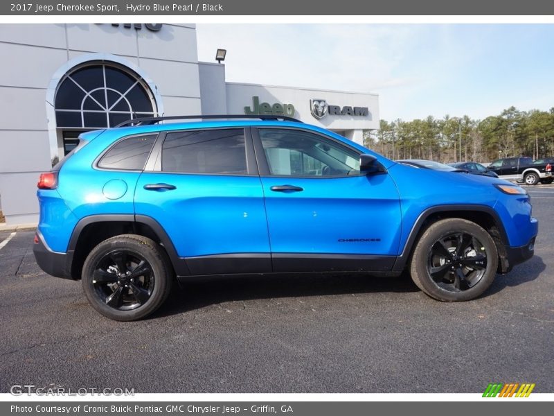Hydro Blue Pearl / Black 2017 Jeep Cherokee Sport