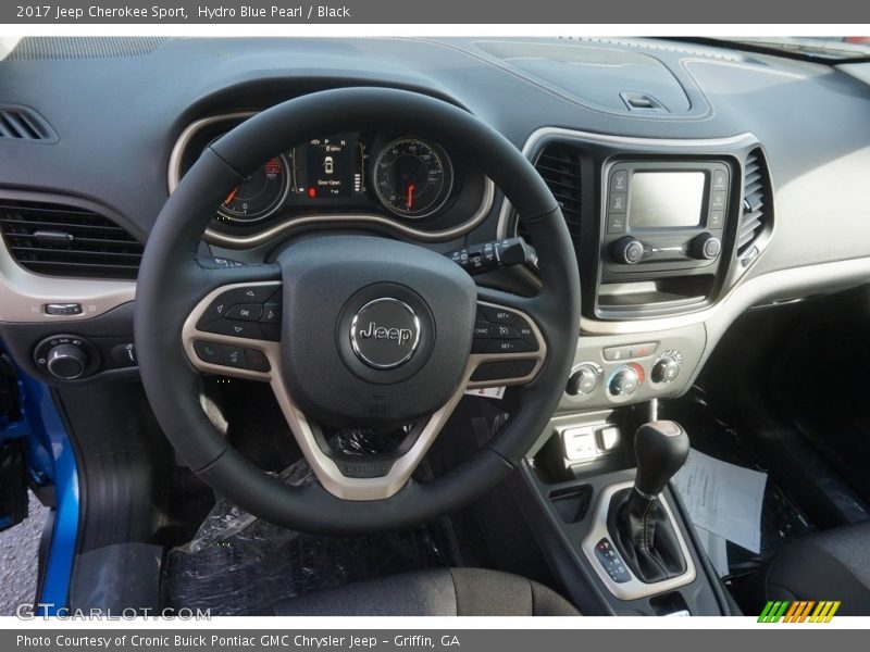 Hydro Blue Pearl / Black 2017 Jeep Cherokee Sport