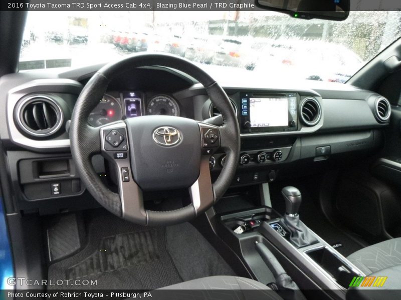 Blazing Blue Pearl / TRD Graphite 2016 Toyota Tacoma TRD Sport Access Cab 4x4
