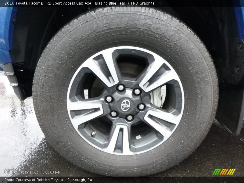 Blazing Blue Pearl / TRD Graphite 2016 Toyota Tacoma TRD Sport Access Cab 4x4