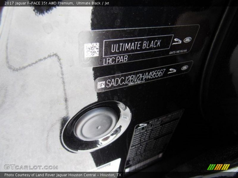 2017 F-PACE 35t AWD Premium Ultimate Black Color Code PAB