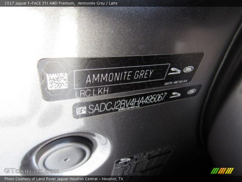 2017 F-PACE 35t AWD Premium Ammonite Grey Color Code LKH