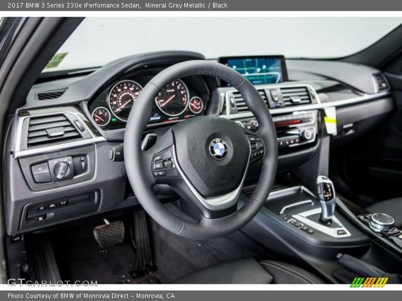 Mineral Grey Metallic / Black 2017 BMW 3 Series 330e iPerfomance Sedan