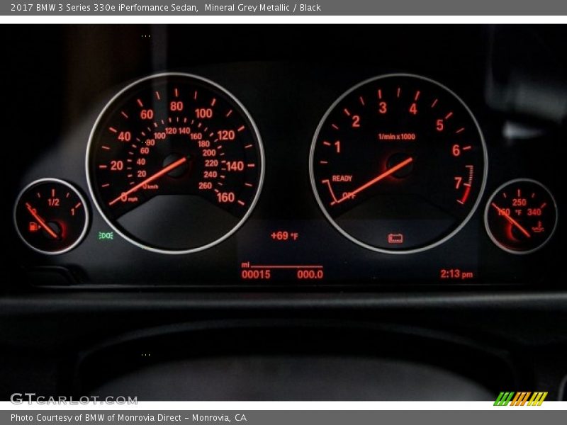 Mineral Grey Metallic / Black 2017 BMW 3 Series 330e iPerfomance Sedan