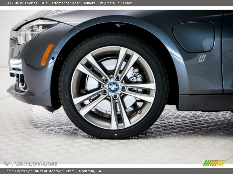Mineral Grey Metallic / Black 2017 BMW 3 Series 330e iPerfomance Sedan