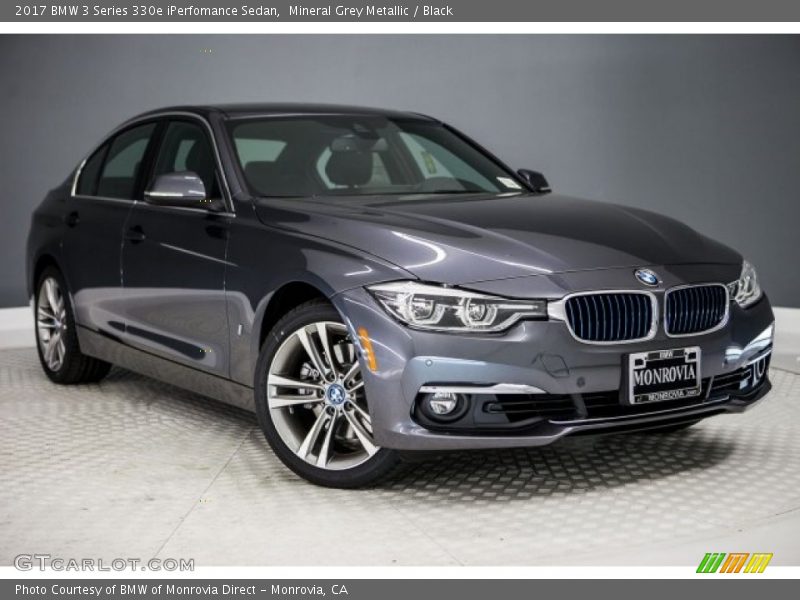 Mineral Grey Metallic / Black 2017 BMW 3 Series 330e iPerfomance Sedan