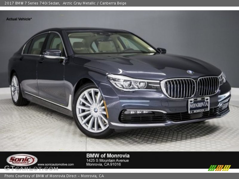 Arctic Gray Metallic / Canberra Beige 2017 BMW 7 Series 740i Sedan