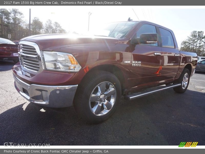 Delmonico Red Pearl / Black/Diesel Gray 2017 Ram 1500 Big Horn Crew Cab