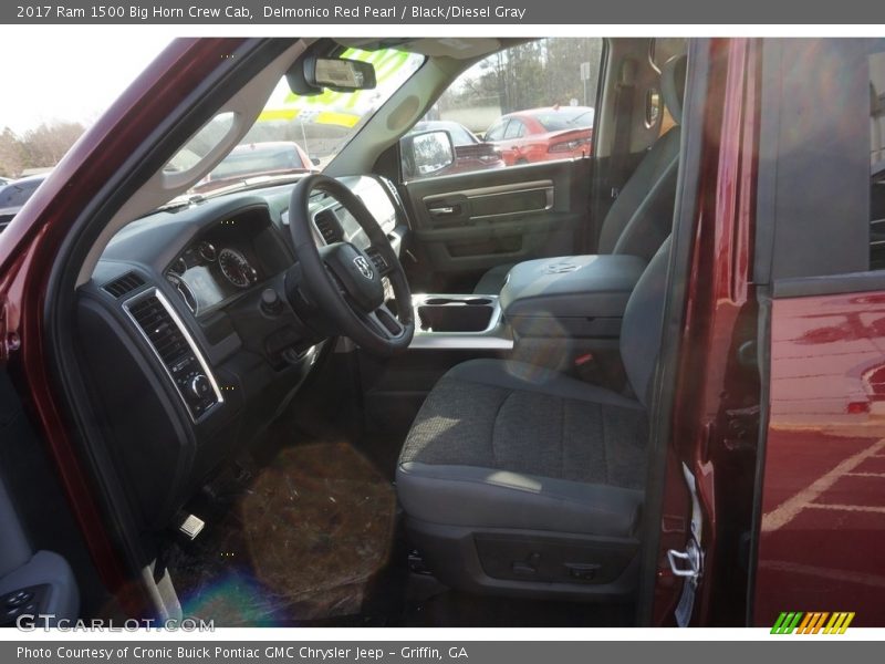Delmonico Red Pearl / Black/Diesel Gray 2017 Ram 1500 Big Horn Crew Cab