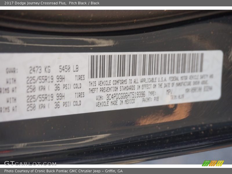 Pitch Black / Black 2017 Dodge Journey Crossroad Plus