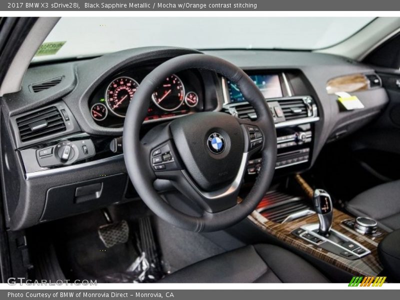 Black Sapphire Metallic / Mocha w/Orange contrast stitching 2017 BMW X3 sDrive28i