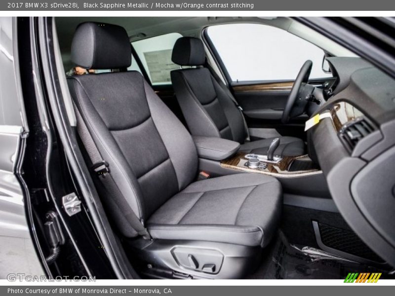 Black Sapphire Metallic / Mocha w/Orange contrast stitching 2017 BMW X3 sDrive28i