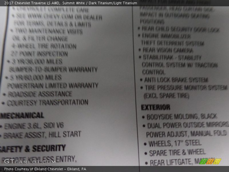 Summit White / Dark Titanium/Light Titanium 2017 Chevrolet Traverse LS AWD