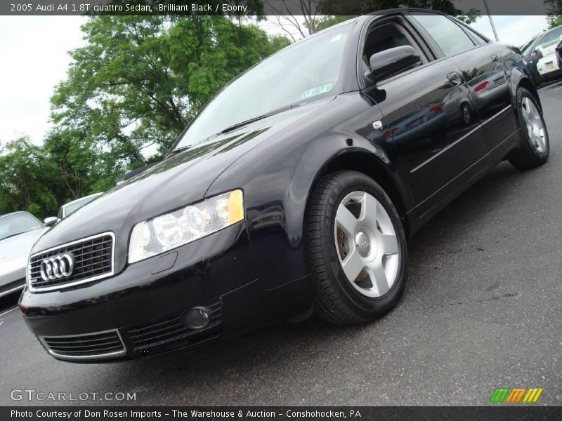 Brilliant Black / Ebony 2005 Audi A4 1.8T quattro Sedan