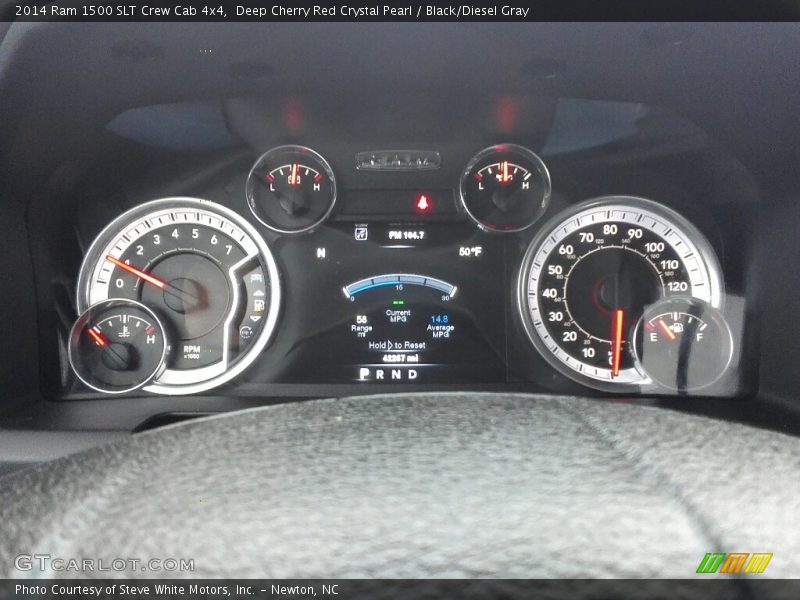 Deep Cherry Red Crystal Pearl / Black/Diesel Gray 2014 Ram 1500 SLT Crew Cab 4x4