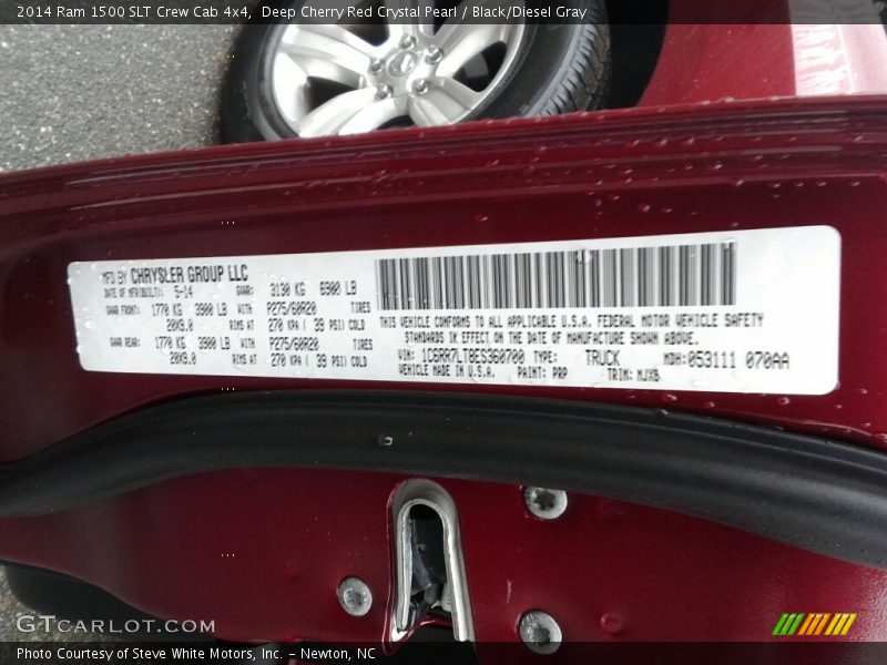 Deep Cherry Red Crystal Pearl / Black/Diesel Gray 2014 Ram 1500 SLT Crew Cab 4x4