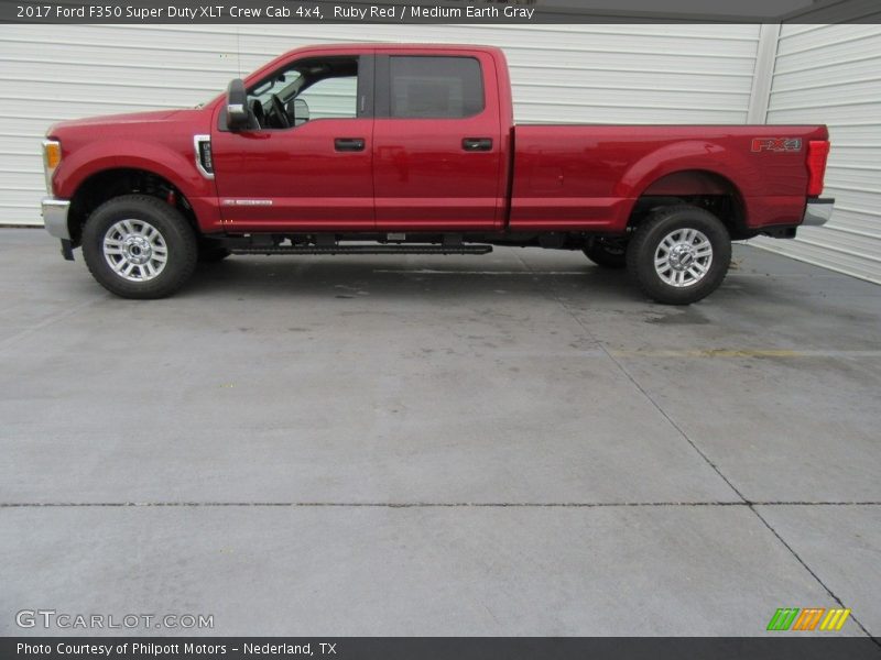 Ruby Red / Medium Earth Gray 2017 Ford F350 Super Duty XLT Crew Cab 4x4