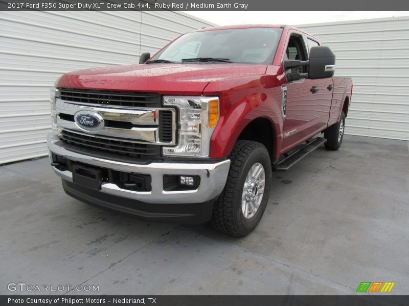Ruby Red / Medium Earth Gray 2017 Ford F350 Super Duty XLT Crew Cab 4x4