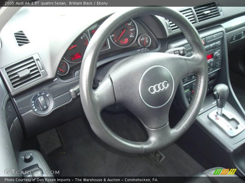 Brilliant Black / Ebony 2005 Audi A4 1.8T quattro Sedan