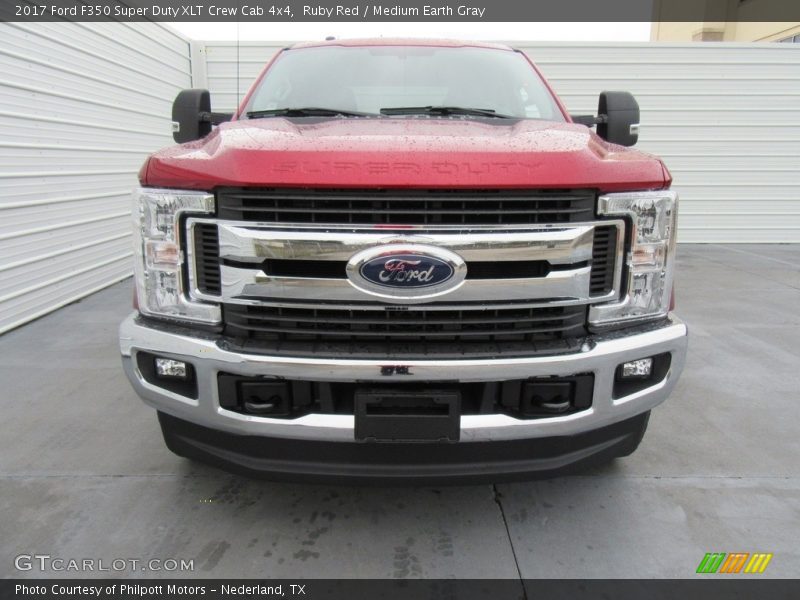 Ruby Red / Medium Earth Gray 2017 Ford F350 Super Duty XLT Crew Cab 4x4