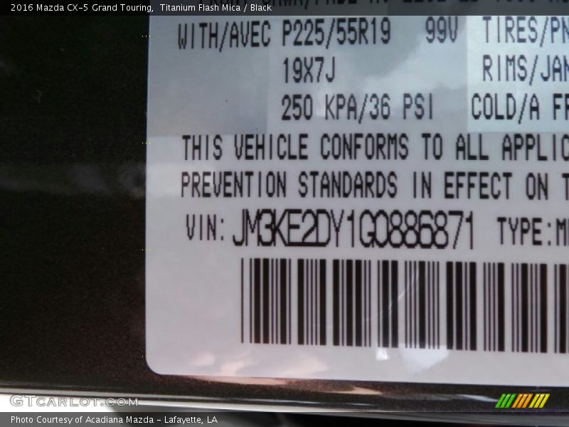 Titanium Flash Mica / Black 2016 Mazda CX-5 Grand Touring
