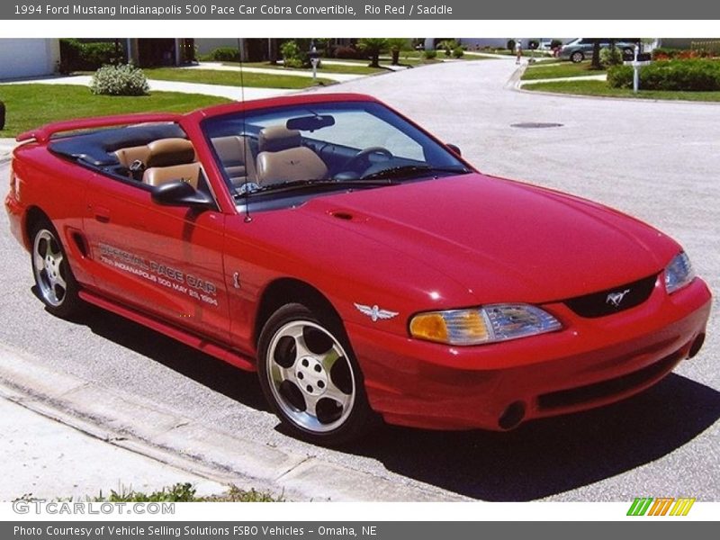 Front 3/4 View of 1994 Mustang Indianapolis 500 Pace Car Cobra Convertible