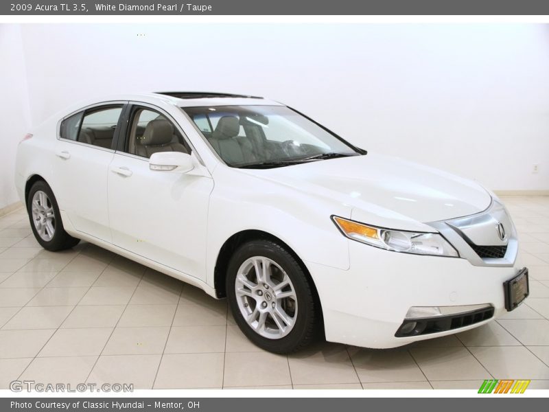 White Diamond Pearl / Taupe 2009 Acura TL 3.5