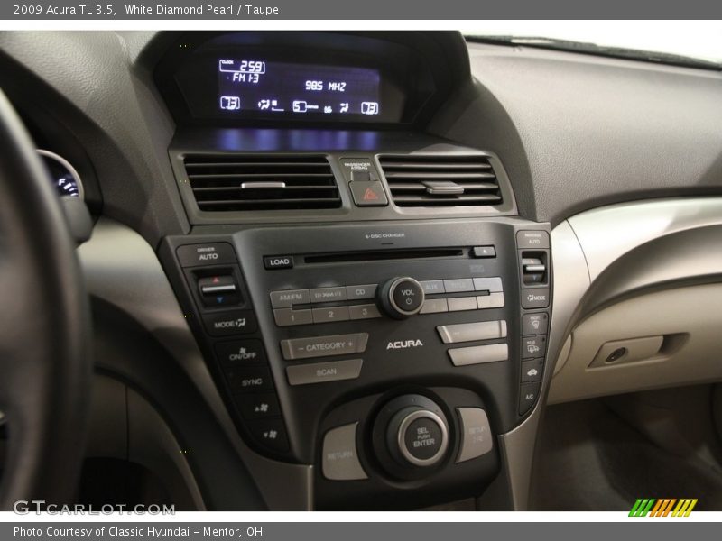 White Diamond Pearl / Taupe 2009 Acura TL 3.5