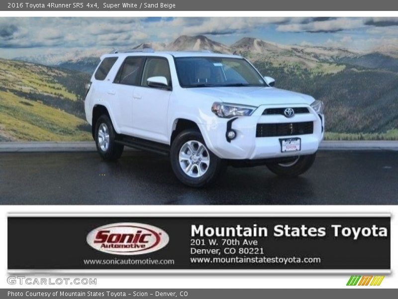Super White / Sand Beige 2016 Toyota 4Runner SR5 4x4