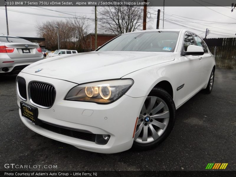 Alpine White / Saddle/Black Nappa Leather 2010 BMW 7 Series 750Li xDrive Sedan