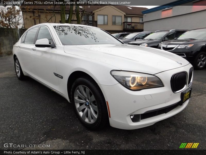 Alpine White / Saddle/Black Nappa Leather 2010 BMW 7 Series 750Li xDrive Sedan